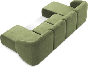 Zöld zsenília (U alakú) sarokkanapé Lani – Makamii