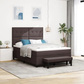 Box Spring ágy matraccal és paddal sötétbarna 140x200 cm szövet