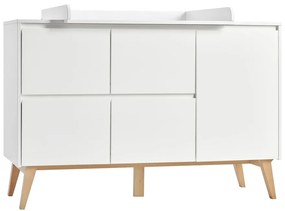 Swing fehér fiókos gyerek komód, 148 x 92 cm - Pinio