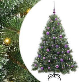 vidaXL Mű karácsonyfa 150 LED-del állvánnyal Zöld 150 cm PE és PVC