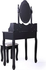 Tükrös fésülködő asztal székkel, Rome több színben-fekete