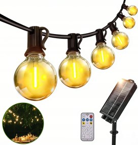 Napelemes Kerti Kültéri Füzér 10m 13x Led izzó Lámpa Távirányító