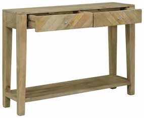 vidaXL Konzolasztal Természetes szürke 110 x 30 x 80 cm Tömör Mangófát