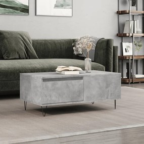 Betonszürke szerelt fa dohányzóasztal 90x50x36,5 cm