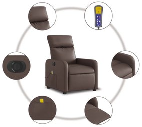 vidaXL barna műbőr elektromos dönthető masszázsfotel