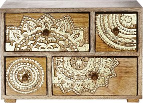 BALI mangófa tárolódoboz fiókokkal, 29 x 22 cm