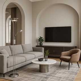 Brilagi - Fényerőszabályozható állólámpa SCARLETT 1xR7s/230W/230V+1xG9/40W matt króm