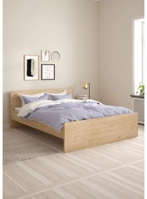 Natúr színű franciaágy tölgyfa dekorral 160x200 cm Naia – Tvilum