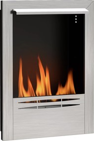 HOMCOM Beépített Bioetanol Kandalló, 0.9L Kapacitású Etanol Kandalló, Kb. 3.3 Órás Égési Idő, Rozsdamentes Acél és Edzett Üveg Bioetanol Kályha, 48 x