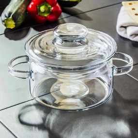 Simax 6063 üveg edény fedővel Nyko 1,5 l