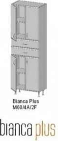 Bianca Plus 60 magas szekrény 4 ajtóval, 2 fiókkal, magasfényű fehér színben