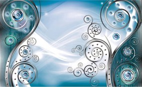 Fotótapéta Absztrakt kék-ezüst vinil 368x254 +ragasztó