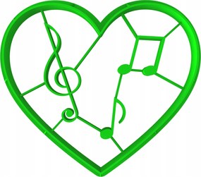 Prémium Mézeskalács lyukasztó keksz Valentin Nap Szív kotta Kotta 8cm