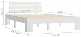 fehér tömör fenyőfa ágy matrac nélkül 120 x 200 cm