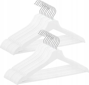 Fa Akasztók Fa Ruhaakasztó Szekrényekhez 20 Db-os Szett Fehér