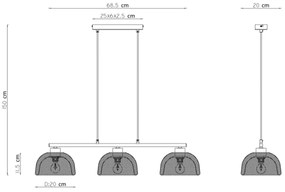 Globo 15393-3 - Csillár zsinóron VITIANO 3xE14/40W/230V