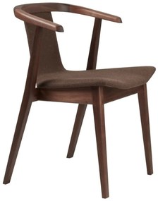 SM820 design szék, barna szövet, olajozott dió láb