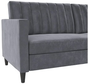 Szürke bársony kanapé 207 cm Celine – Støraa