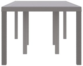 Kerti Asztal Világosszürke 200x100x73 cm Polyrattan