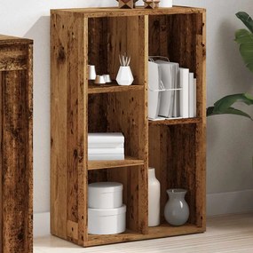 antik fa színű szerelt fa könyvszekrény 50x25x80 cm