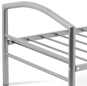 Fém Egyszemélyes Ágy 94×207 cm, Ezüst. BED-1900 SIL