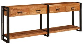 Konzolasztalok Egyéb 2 pcs Barna 200 x 33 x 75 cm Tömör akácfa