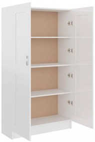 Magasfényű fehér forgácslap könyvszekrény 82,5 x 30,5 x 150 cm