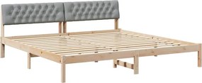 vidaXL Ágykeret Barna és világosszürke 200 x 200 cm Tömör fenyőfa