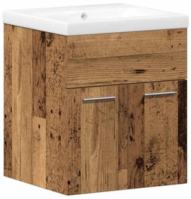 Fürdőszoba bútor szett 3 pcs Öreg fa 41 x 38.5 x 46 cm Faanyag