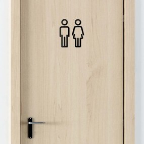 DUBLEZ | Fa WC ajtótábla - Női/Férfi