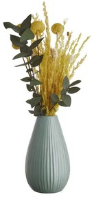 RIFFLE kerámia váza, zsályazöld 15,5 cm