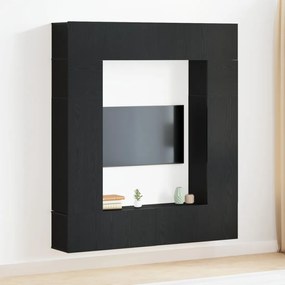 TV szekrény 8 pcs Fekete 80 x 30 x 30 cm Faanyag