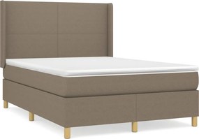 vidaXL tópszínű szövet rugós ágy matraccal 140 x 190 cm
