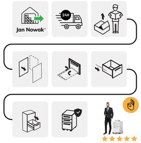 ATE fém irodai tároló 390 x 600 x 500 mm, szürke