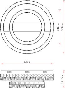 Globo 67387-60D - Dimmelhető LED mennyezeti lámpa LAUREL LED/60W/230V átlátszó üveg+távirányítóval