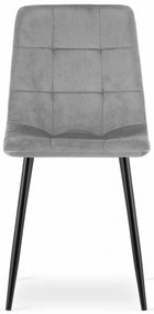 Világosszürke bársony szék KARA fekete lábakkal