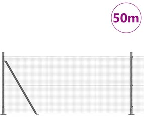 Hegesztett drótháló kerítés 13 felső oszloppal Szürke 0.8x50 m Acél