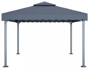 antracitszürke alumíniumpavilon LED fényfüzérrel 400 x 300 cm
