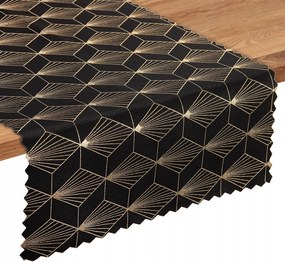 Foltálló Futófelület 40X180 Elegáns Egész éves Minta Fekete aranyszállal