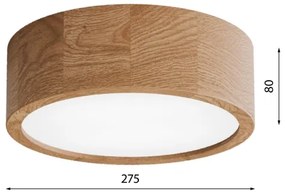 Fürdőszobai mennyezeti lámpa CLEO 2xE27/24W/230V IP54 á. 27,5 cm tölgy