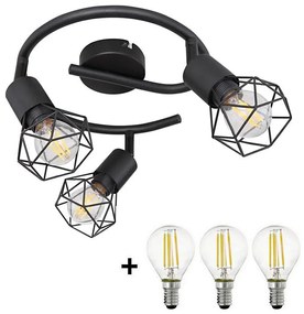 Globo Globo - LED Spotlámpa XARA 3xE14/6W/230V fekete LEDGL5471
