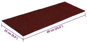 30 db piros lépcsőszőnyeg öntapadós téglalap alakú 60x25 cm