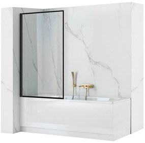 Rea LAGOS FIX - kádparaván, 1 lapos, 70 x 140 cm, fekete-átlátszó, REA-K7689