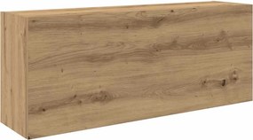 vidaXL kézműves tölgy szerelt fa fali fürdőszobaszekrény 100x25x40 cm