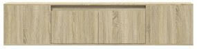 sonoma tölgy színű fali TV-szekrény LED-del 180 x 31 x 39,5 cm
