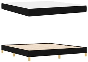 Boxrugós ágy Fekete és Barna 180 x 200 cm Textil és mérnöki fa