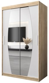 Ruhásszekrény 120 cm Eclipse (szonoma tölgy + matt fehér). 1063396