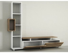 TV szekrény Tulip - White, Walnut