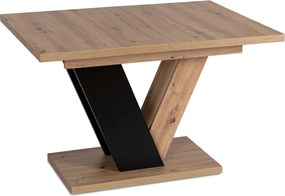 Kihúzható étkezőasztal 120–160 cm méretben, artisan tölgy/fekete színben CLARK
