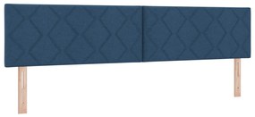 Boxspring ágy matraccal, kék színben, 200cm x 200cm, szövet.